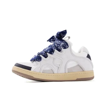 XIX Platform Puffy Shoes Anti Slip And Wear Resistant Height Increasing Low Top Skateboard Shoes Unisex White Matte