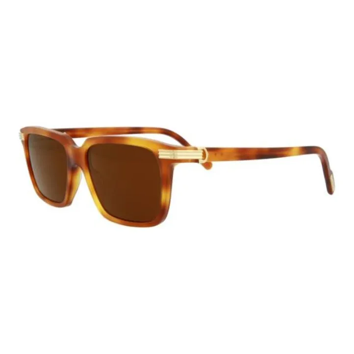 CARTIER Irregular Shape Sunglasses Men's Tortoiseshell-2