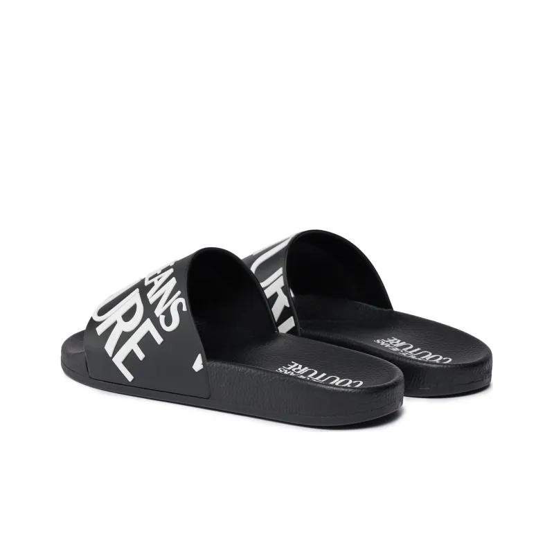 VERSACE JEANS Slide Slippers Women's Black White-2