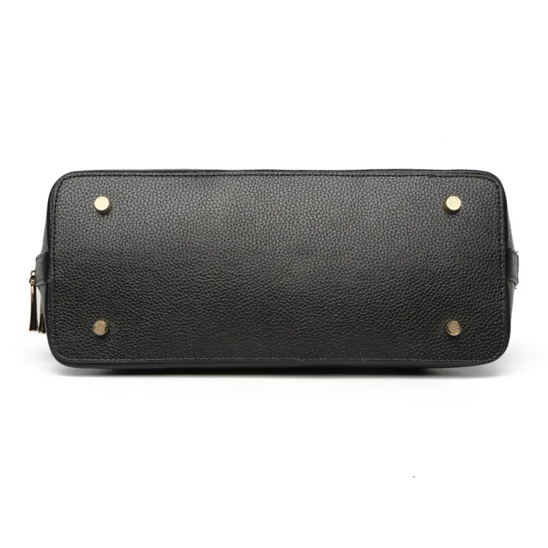 Crocodile Cow Leather One Shoulder Handbags Regular Women's Black/Gray-3