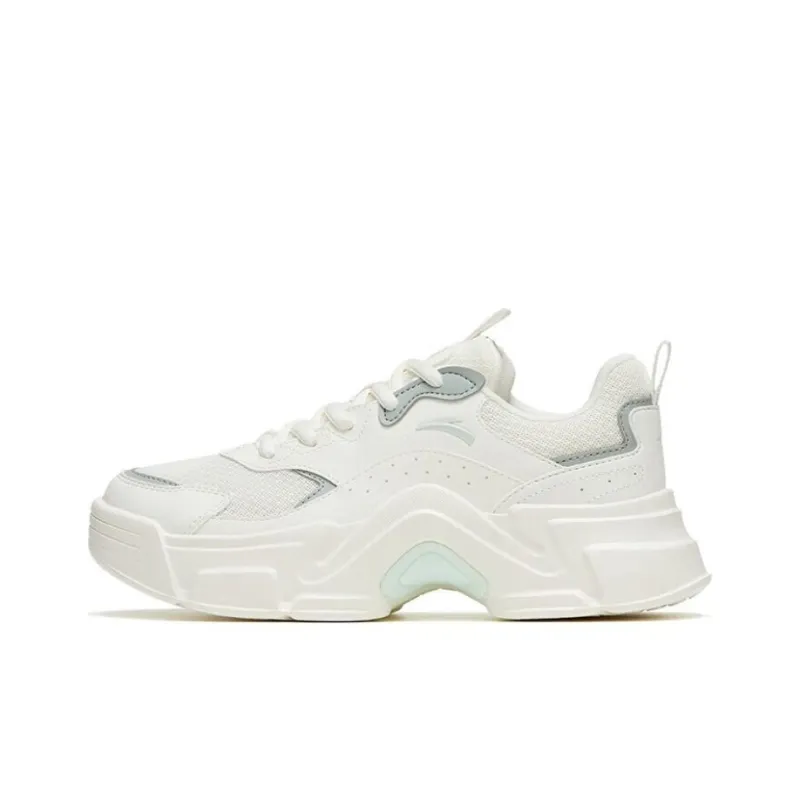 Anta Shock Absorbers With Slip Resistant And Abrasion Resistant Properties Low Top Casual Shoes Women's White Green-0
