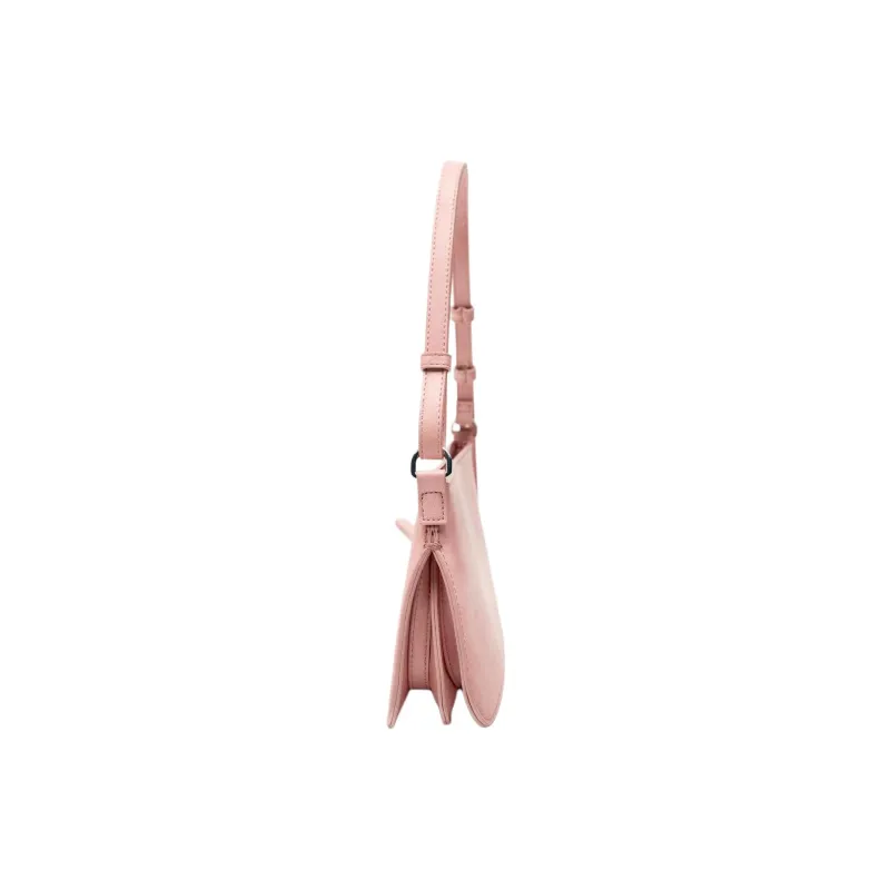ZARA Polyurethane Shoulder Bag Handbag Shoulder Bag Women's Peach Pink-2