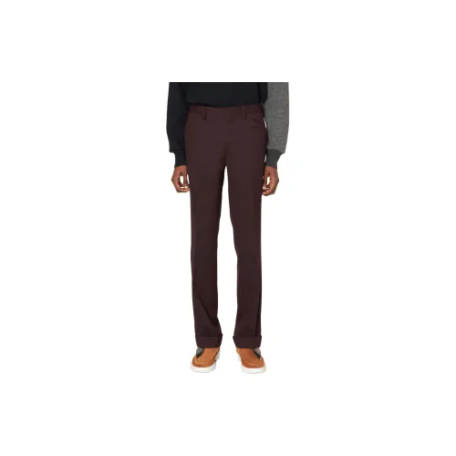 KOLOR Casual Pants Men Deep Bordeaux Wine Color