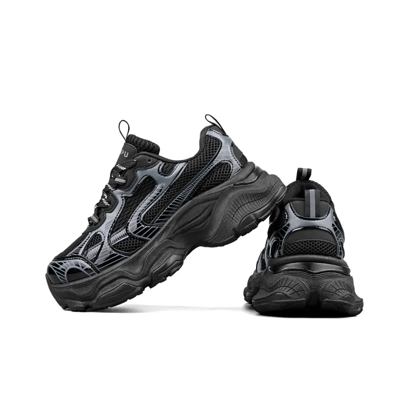 WENPU Cushioned Wear-Resistant Height Increasing Low-Top Chunky Sneakers 5cm Unisex-16