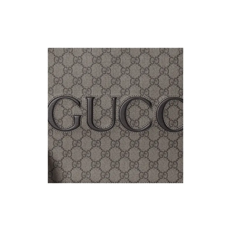 GUCCI Supreme Canvas Bag Clutch Men's Gray & Black-8