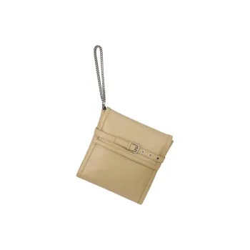 ZARA Cow Leather Clutch Mini Women's Zebra Print Brown Yellow