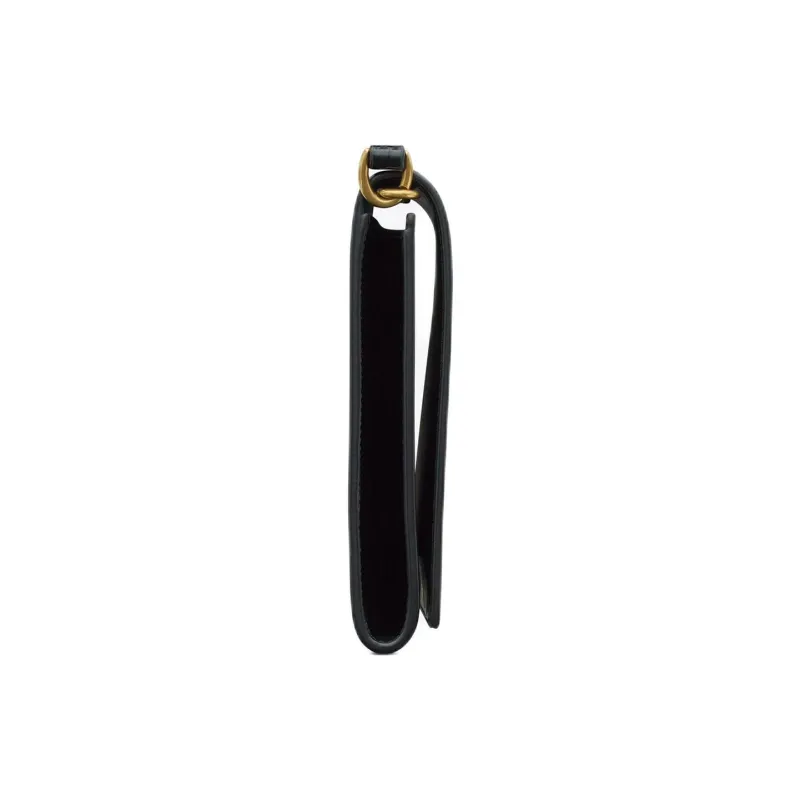 SAINT LAURENT Leather Clutch Medium Size Women's Black-1