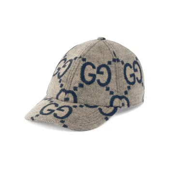 GUCCI Wool Baseball Caps Men's Light Gray