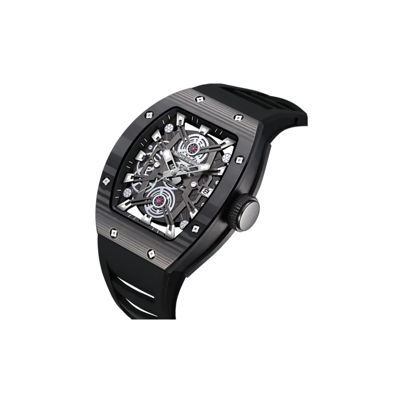 McElo Autobot Collection Optimus Prime Automatic Mechanical Movement Silicone Strap Watch Men's Watches Black Dial-1