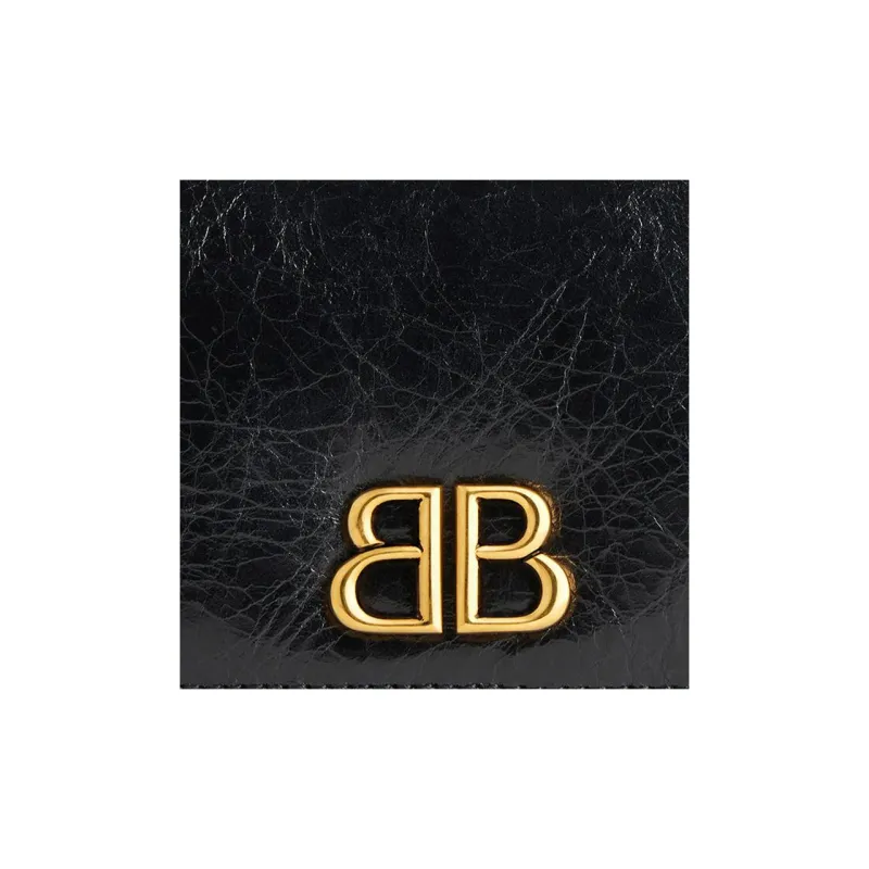 Balenciaga Arena Lambskin Wallet Mini Women's Black-4
