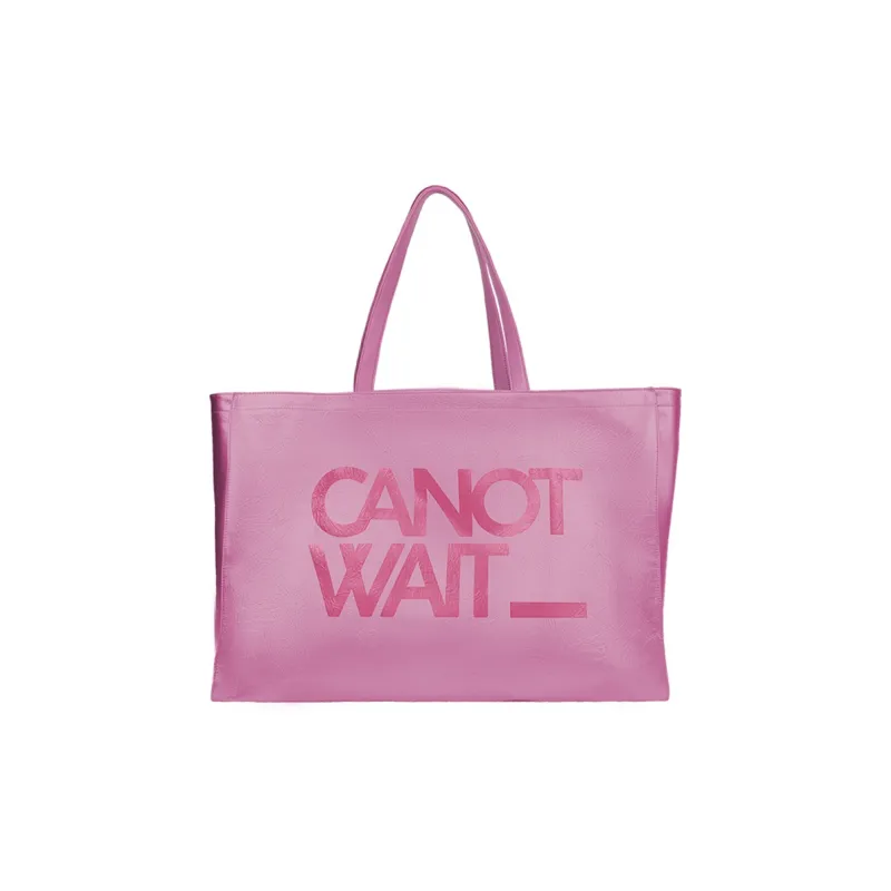 CANOTWAIT_ Polyester Tote Handbag, Shoulder Bag Large Size Unisex Black/Coffee/Pink/Silver-5