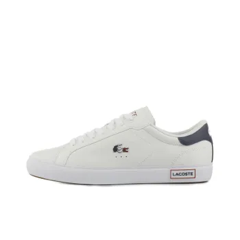 LACOSTE Low Top Skateboard Shoes Men's White Blue