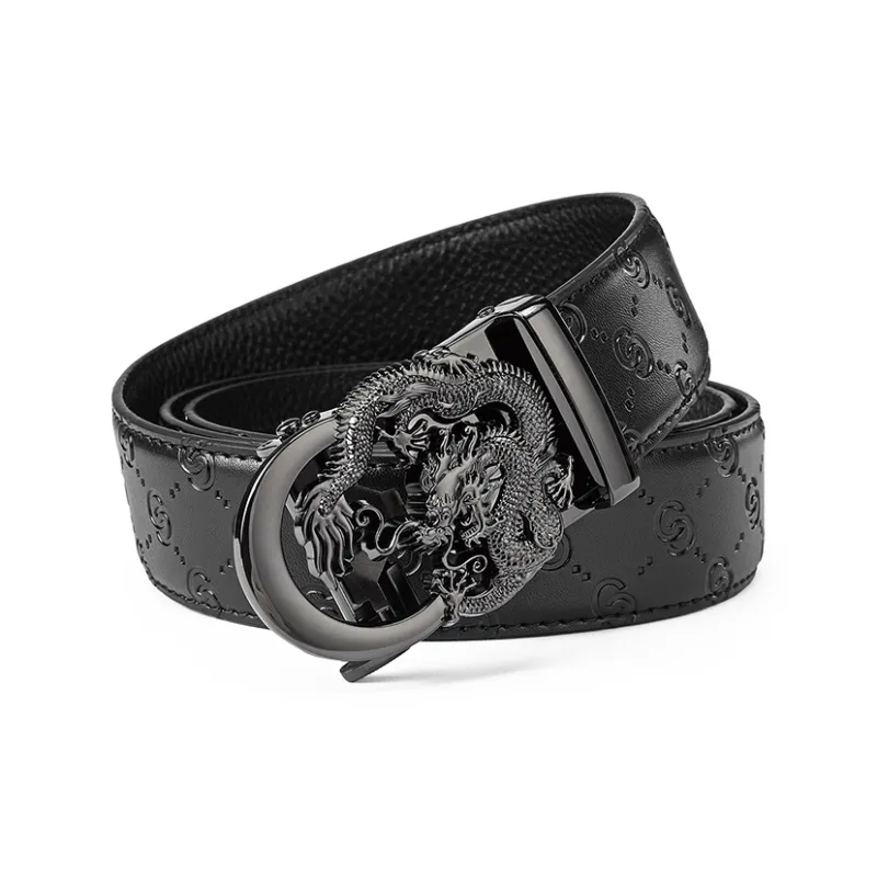 FAIRWHALE Cow Leather Belt Men's Width 3.5CM-4