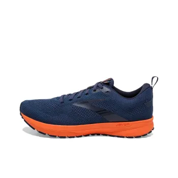 Brooks Revel 5 Anti Slip Wear Resistant Low Top Running Shoes Men's Blue Orange