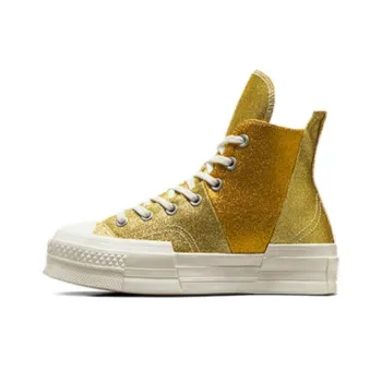 Converse Cushioning Wear-Resistant High-Top Skateboard Shoes Unisex Golden