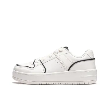 LiNing Cheese Anti Slip Wear Resistant Low Top Skateboard Shoes Women's White Black