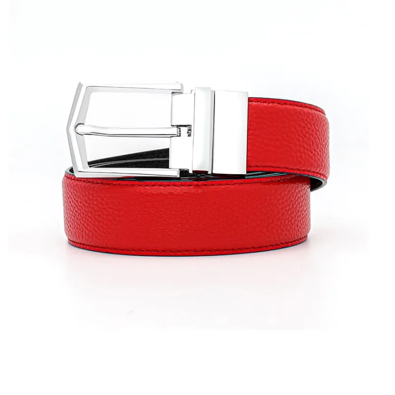 SHERIDan Open Door Red Fashion Business Leather Belts Men's Width  3.5cm-1