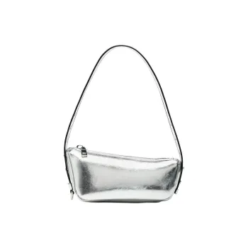 ZARA Polyurethane Handbag Shoulder Bag Small Size Women's Silver