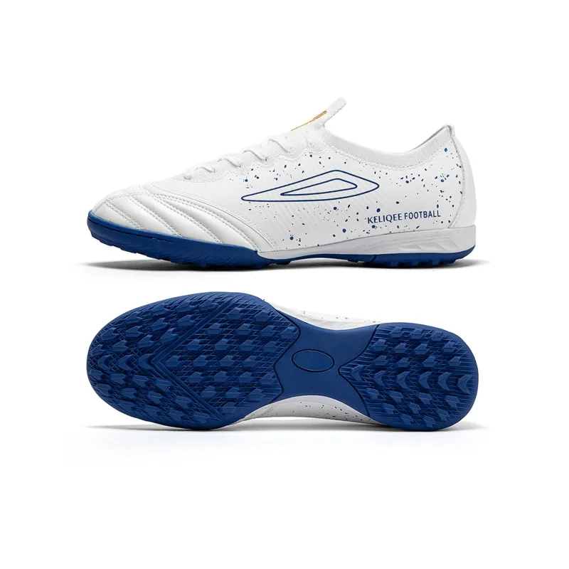 Keliqee Soccer Shoes Unisex Low Top White/Blue-2