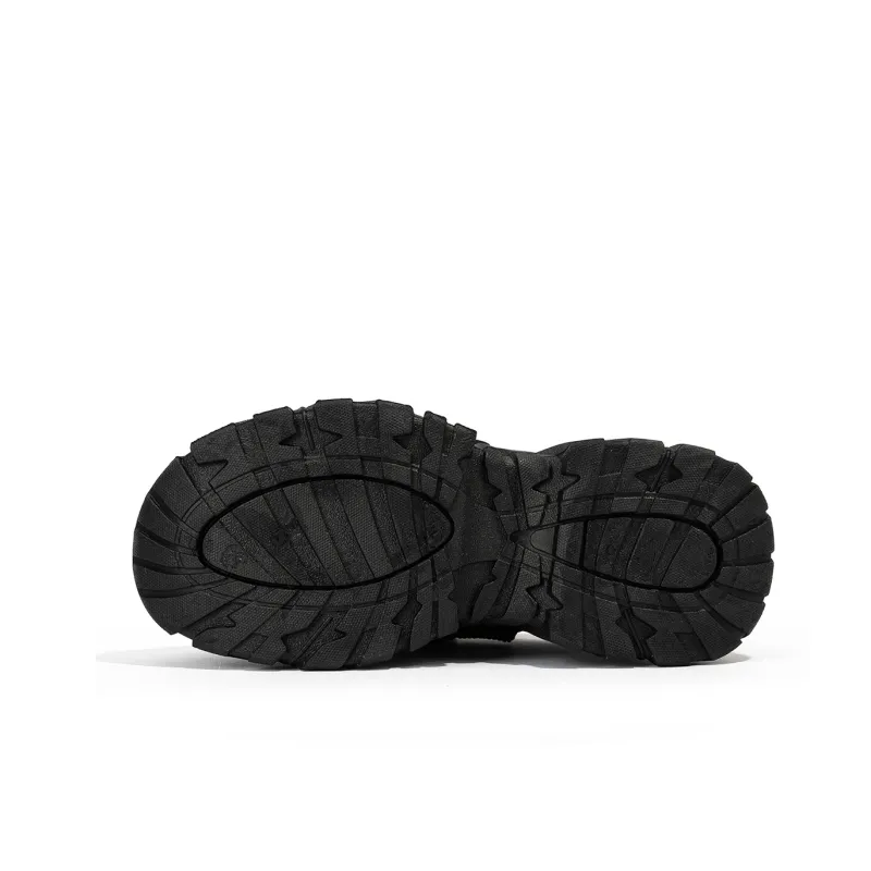 Humanism 1986 Abrasion Resistant Height Increasing Low Top Chunky Sneakers 5cm Women's Black-5