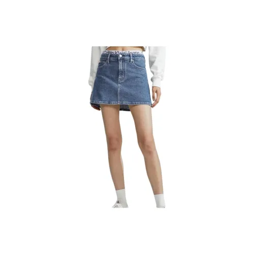 Calvin Klein Denim Short Skirts Women's Denim Blue