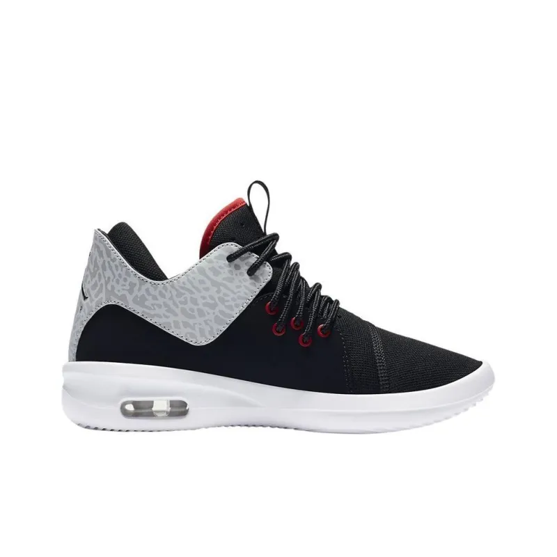 Jordan First Class Cushioning Anti-Slip And Wear-Resistant Mid-Top Vintage Basketball Shoes GS Black White Red-1