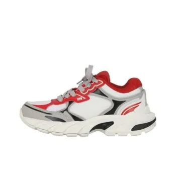 HERON PRESTON Block Stepper Low-Top Sneaker White Red