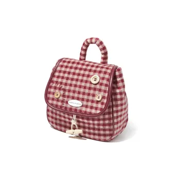 LIVEBOX EN DIRECT Wool Woolen Small Backpack Small Size Women's Red