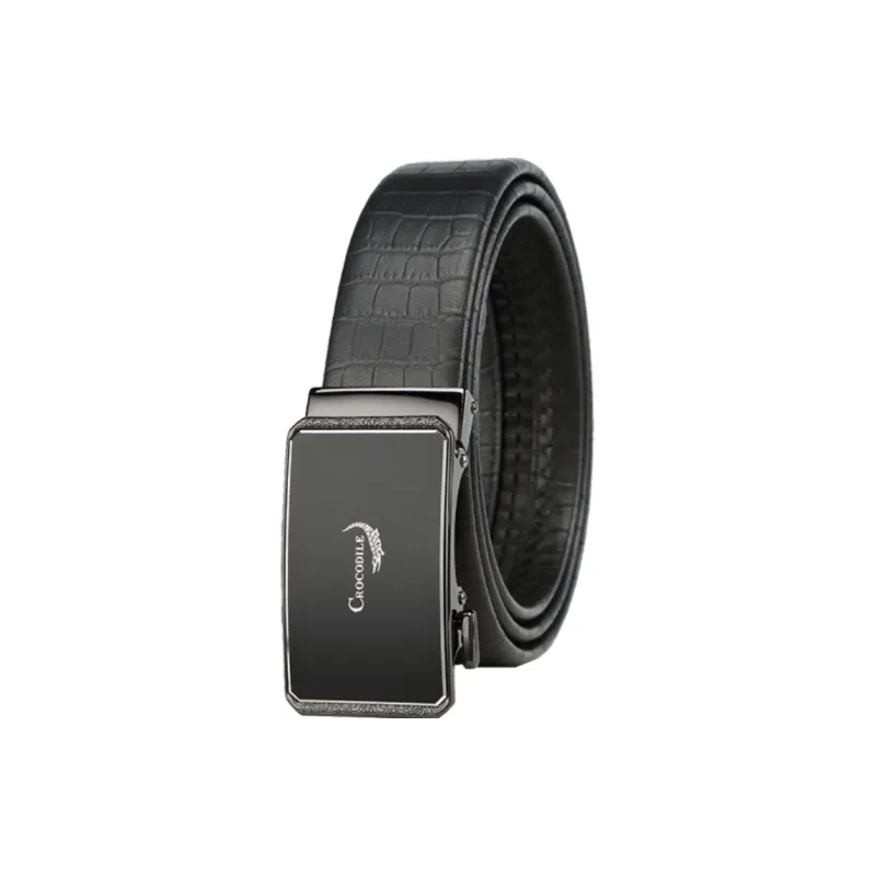 Crocodile Automatic Buckle Cow Leather Leather Belts Men's 3.5CM-0