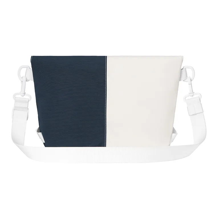 MR.ACE HOMME Polyester Messenger Bag, Crossbody Bag Medium Size Unisex Navy Blue White/Vibrant Orange-3