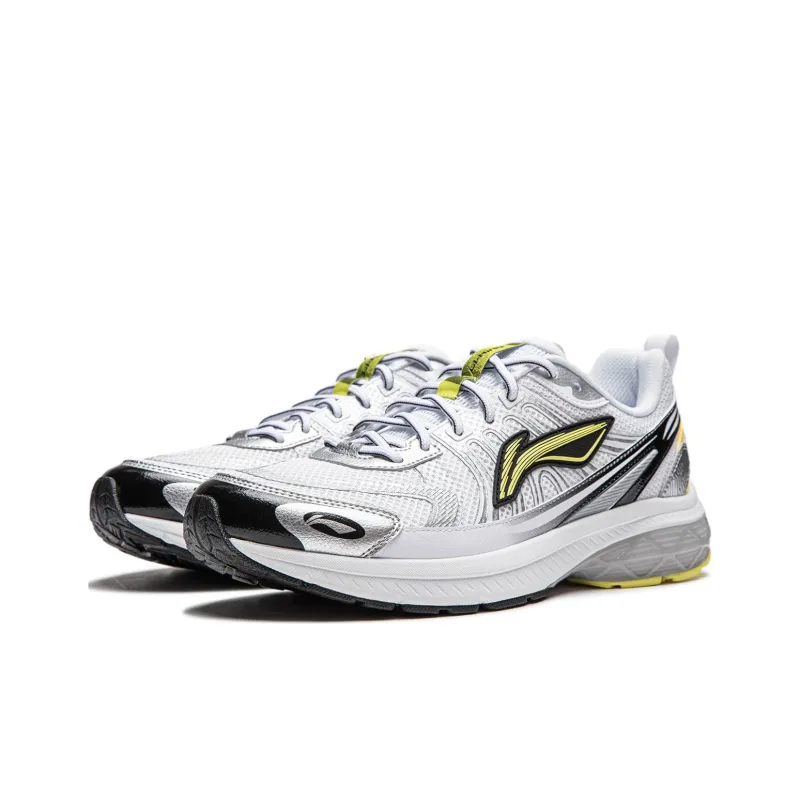 LiNing Shake 1.0 V3 Cushioning Wear Resistant Low Top Casual Running Shoes Men's White Silver-2