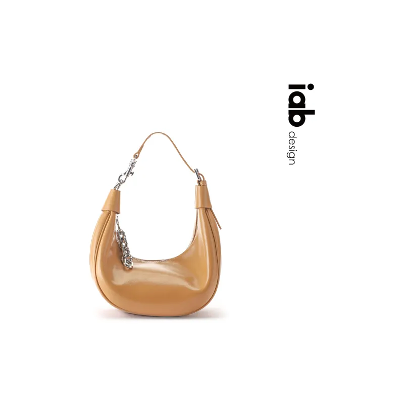 IAB Cow Leather Crescent Bag Shoulder Bag Medium Size Unisex Rum Color/Pine Brown/Cocoa Mocha-8