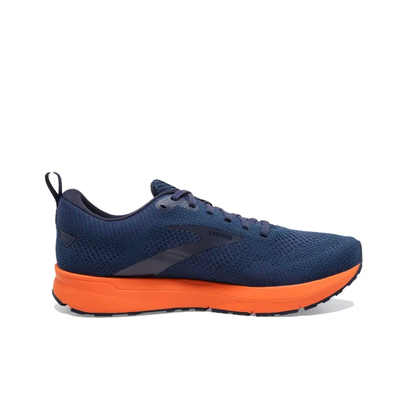 Brooks Revel 5 Anti Slip Wear Resistant Low Top Running Shoes Men's Blue Orange-1