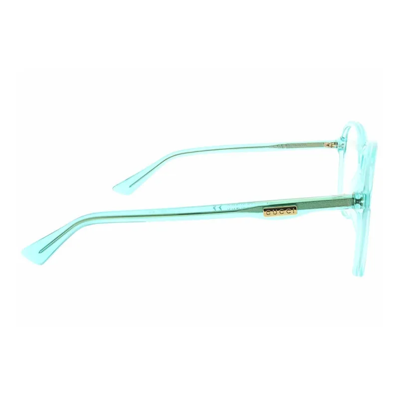 GUCCI Stainless Steel Titanium Cellulose Acetate Irregular Shape Eyeglass Frames Women's Blue-1