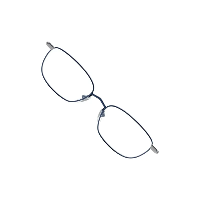 GUCCI Metal Irregular Shape Eyeglass Frames Men's Blue-4