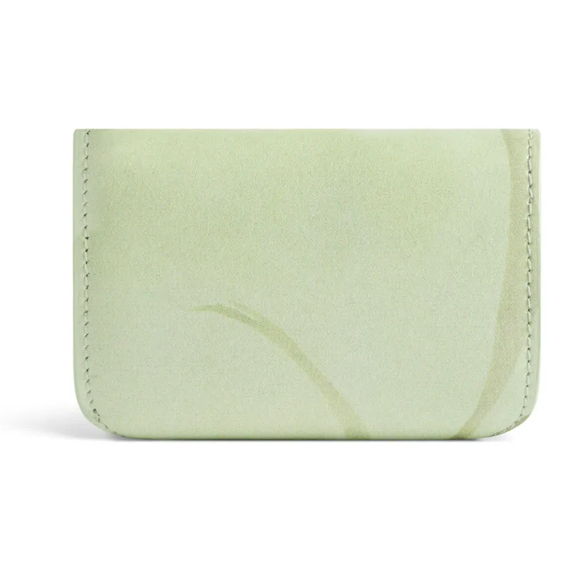 Balenciaga Shiny Calfskin Wallet Mini Women's Green-1