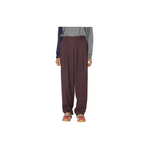 KOLOR Casual Pants Men Deep Bordeaux Wine Color