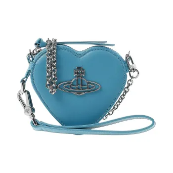 Vivienne Westwood Leather Heart-Shaped Bag Handheld Crossbody Bag Shoulder Bag Women's Blue