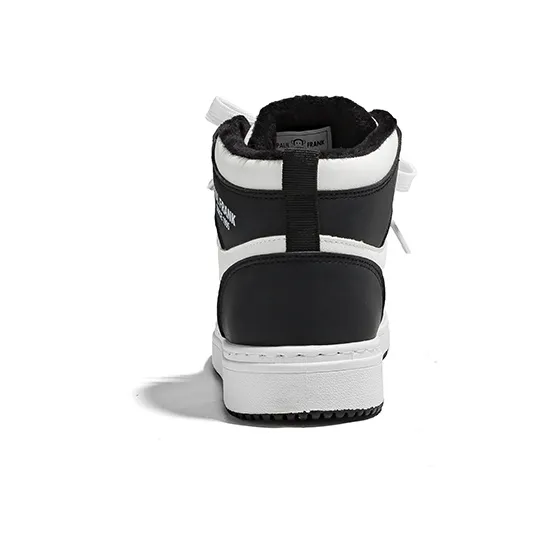 PAUL FRANK Slip Resistant Cushioning High Top Skateboard Shoes Unisex White Black-3