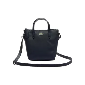 LACOSTE Coated Canvas Tote Bag, Shopping Bag, Handbag, Shoulder Bag, Crossbody Bag Mini Women's Black