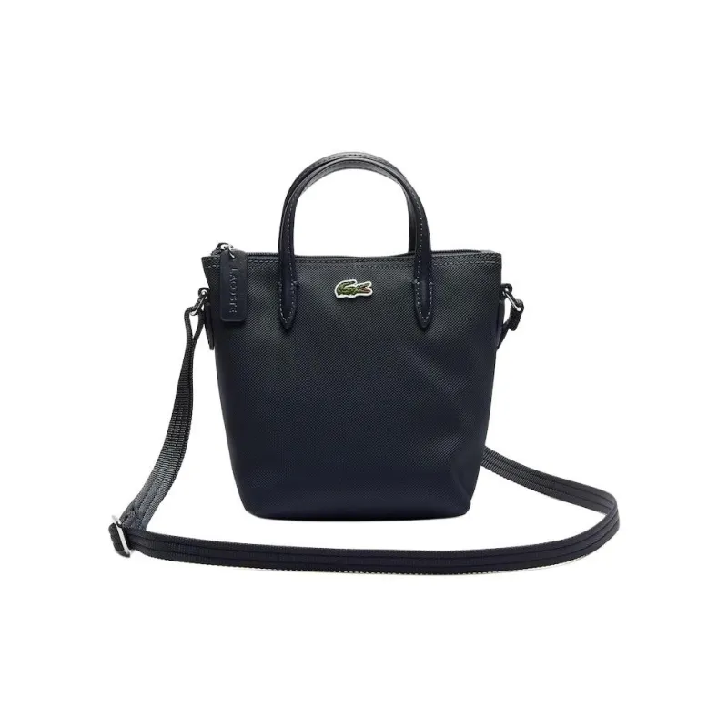LACOSTE Coated Canvas Tote Bag, Shopping Bag, Handbag, Shoulder Bag, Crossbody Bag Mini Women's Black-0