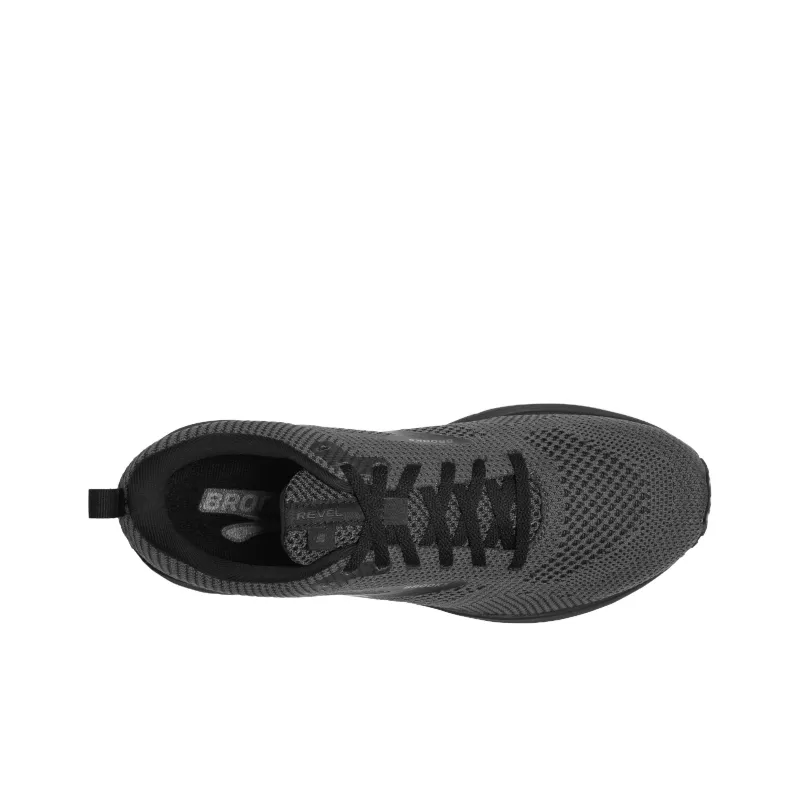 Brooks Revel 5 Anti Slip Wear Resistant Low Top Running Shoes Men's Gray-3