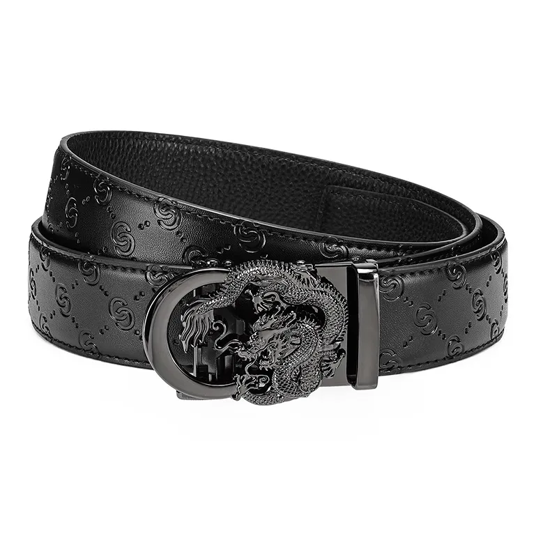 FAIRWHALE Cow Leather Belt Men's Width 3.5CM-0