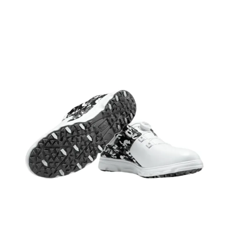 PGM Anti-Slip Wear-Resistant Low-Top Golf Shoes Men's White Black-3