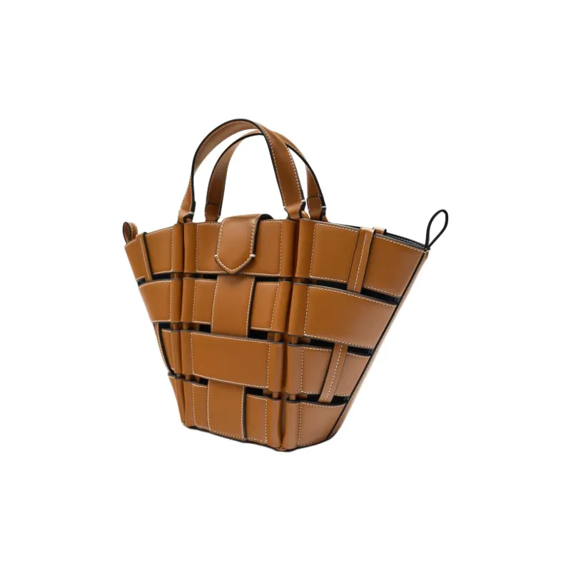 ZARA PU Tote Bag Shopping Bag Handbag Mini Women's Brown-2