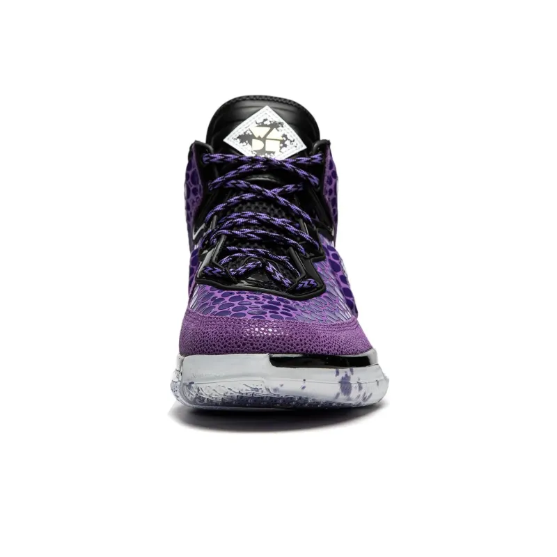 LiNing WOW 1 Devil Fish Cushioning Lightweight High Top Professional Performance Basketball Shoes Men's Purple-3