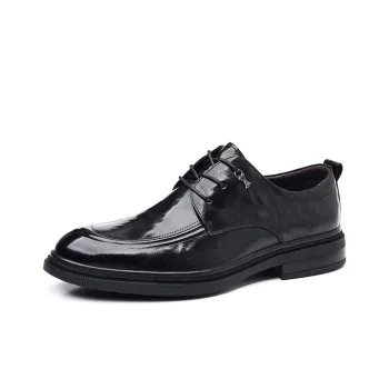 GZZ Dress Shoes Men Low Top Black/Brown