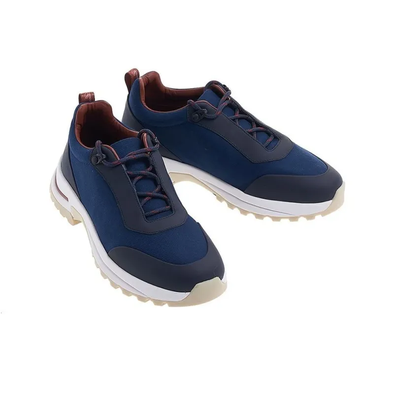 Loro Piana Abrasion Resistant Low Top Casual Shoes Men's Blue Black-3