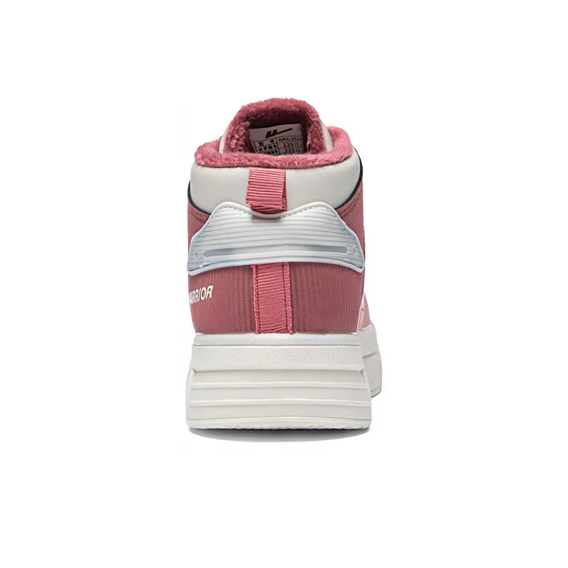 Warrior Fleece Lined Cotton Blend Warm Wear Resistant Lightweight High Top Skateboard Shoes Women's Beige Pink-3