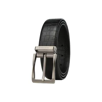 Crocodile Crocodile Pattern Business Cow Leather Leather Belts Men's With 3.4CM